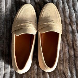 Never worn, cream “suede” loafers
